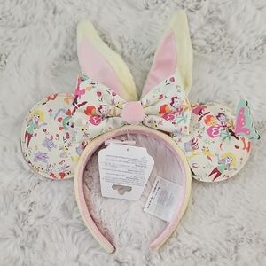 Floral Bunny Ear Headband with Bow